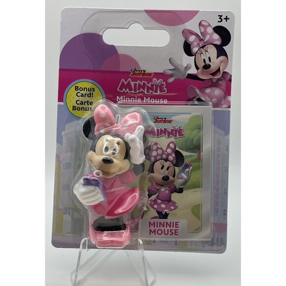 New Disney Minnie Mouse Figurine + Bonus Mini Cards Collectible - Picture 1 of 2